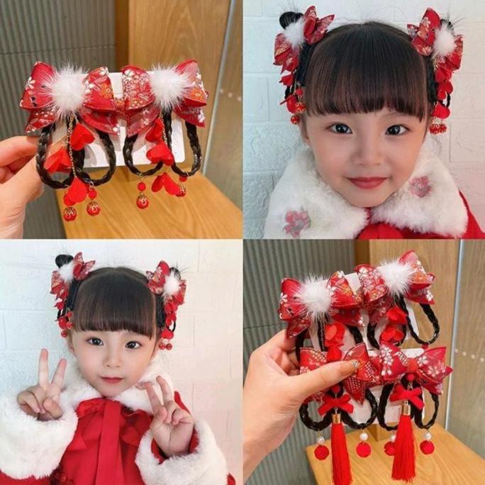 TERBARU Pita Imlek pita merah jepit rambut anak imlek
