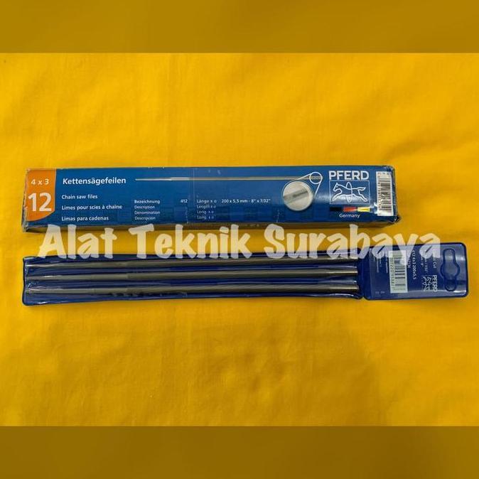ISI 12 PCS KIKIR CHAIN SAW KUDA 4,8 MM ; 5,5 MM ASLI GERMAN 1 KOTAK / FILES KETTENSAGEFEILEN PFERD B