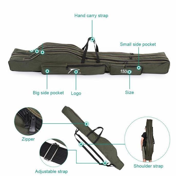 Tas Pancing Joran Portable Fishing Bag 120 cm (TERBAIK) (TERBARU) (TERMURAH)