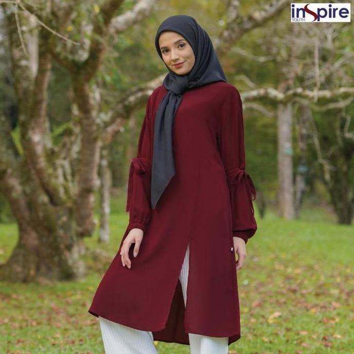 Inspire Tunik ITu 79 Warna Merah Marun Baju Atasan Wanita Branded Adem