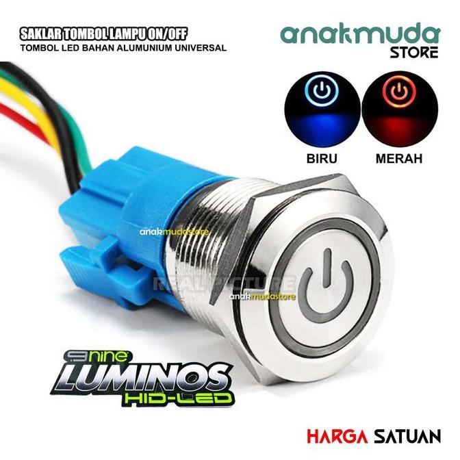Promo Saklar Lampu LED Switch On Off Tombol Push Button Metal Universal Lampu Motor Mobil Variasi Di