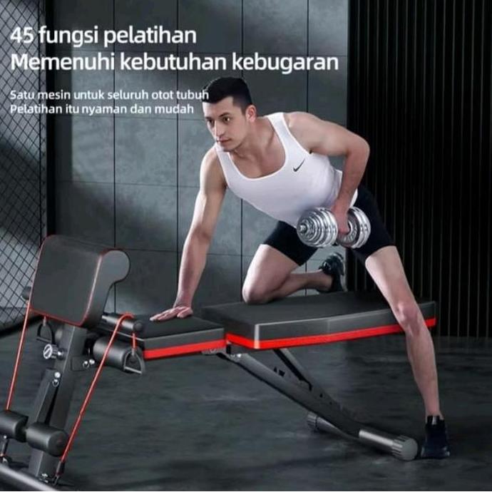 Kursi Gym Sit Up Bench Dumbell Board Bangku Fitnes Multi fungsi