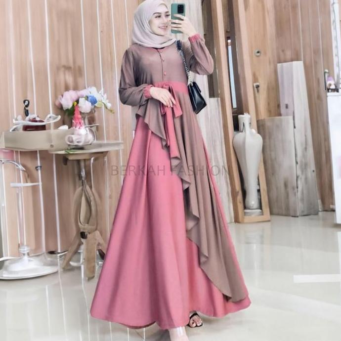Nilam Maxy - By Uais Pakaian baju muslim dress nilam M / L / XL / XXL dress baju gamis gaun simpel b