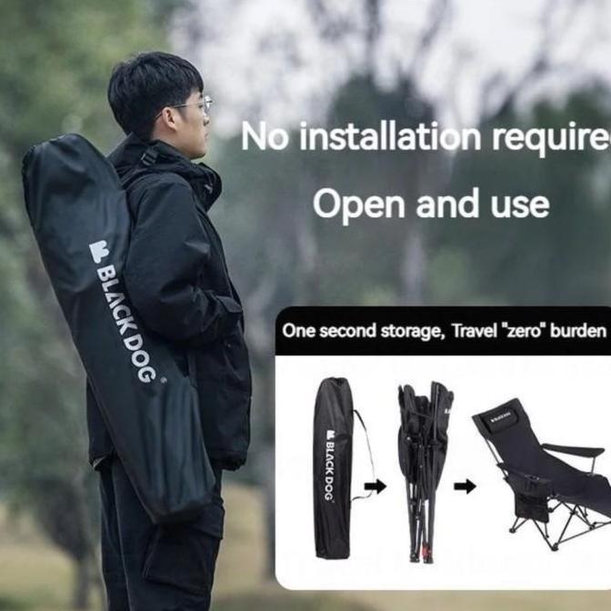 Terlaris Blackdog Folding Recliner Chair Kursi Lipat Tidur Portabel Camping