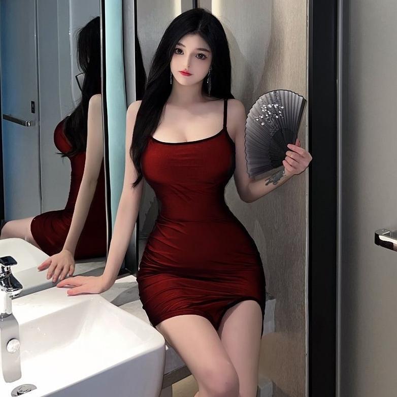 HOT SALE Dress Korean Wanita Sexy Dress Bodycon Mini Nightdress F421