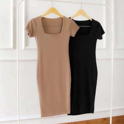 sale Dress Jimin Bodycon Wanita Jersey Hitam/Merah/Maroon