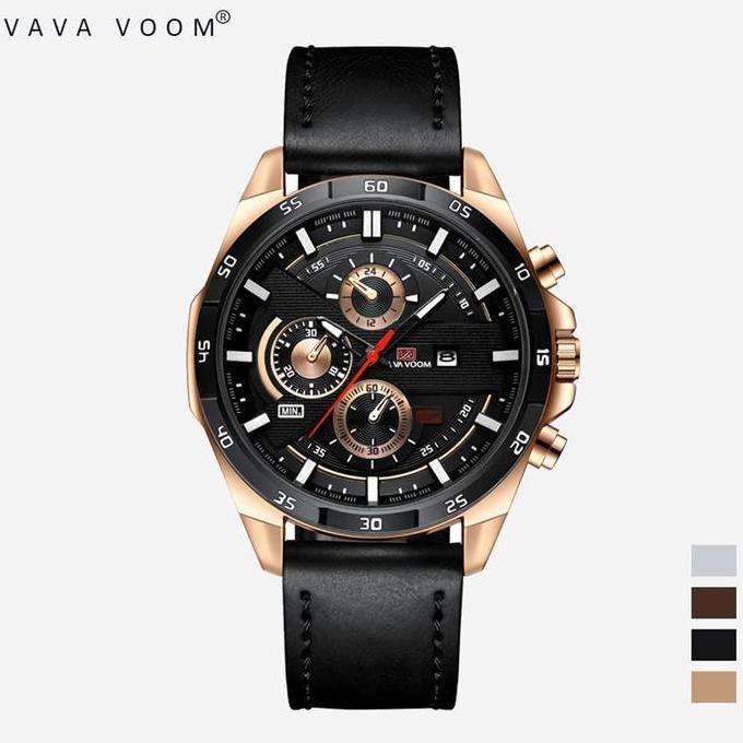 DS87 - Jam Tangan Pria VAVA VOOM 216 Original Kronograf Kalender Analog hadiah watches