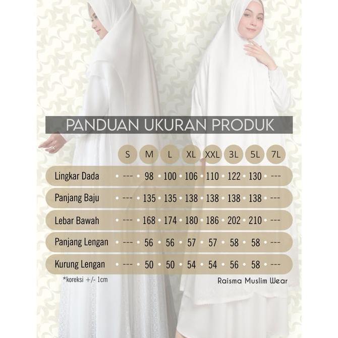 Raisma - Princess Baju Gamis Putih Wanita Katun Baju Lebaran Umroh Haji Busana Muslim Wanita
