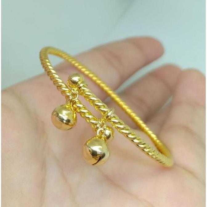 Murah Gelang Emas Bayi Tambang Dan Bel 3 Gram Kadar 70%