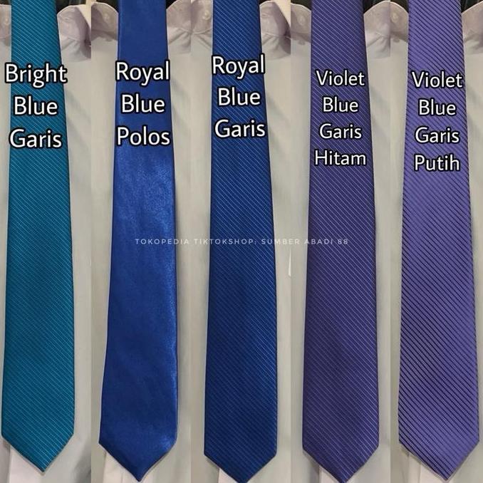 DV185 - Dasi Pria Ikat Manual Warna Biru Muda Baby Terang Royal Blue Elektrik Toska Navy Dongker Tua