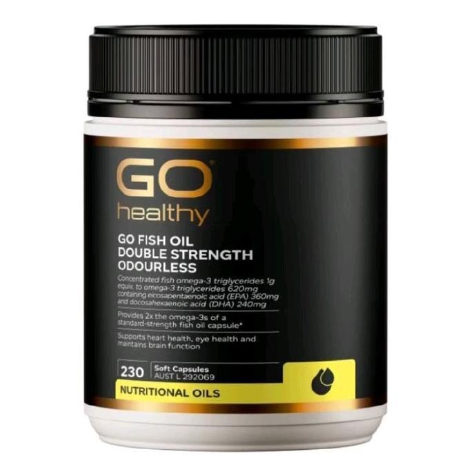 Go Healthy Fish Oil Double Strength Odourless 230 soft gel capsules