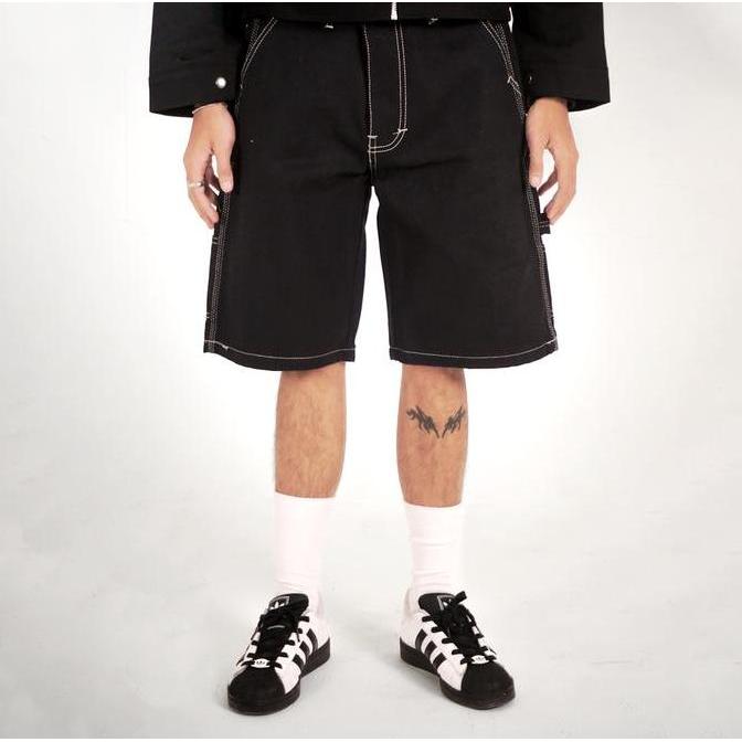 DF82 - Bitsnbobs76 Celana Pendek Jorts Pants Short Denim Jeans Black