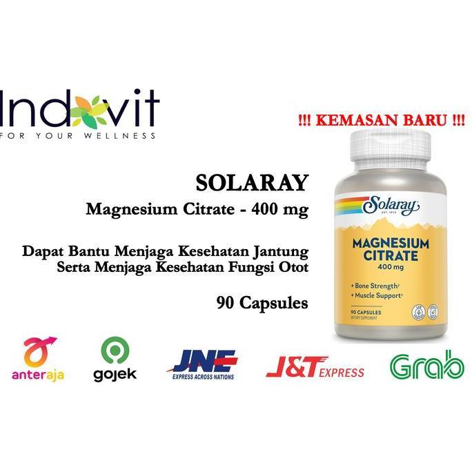 Solaray Magnesium Citrate 400 mg 90cap Magnesium Citrate ORI USA