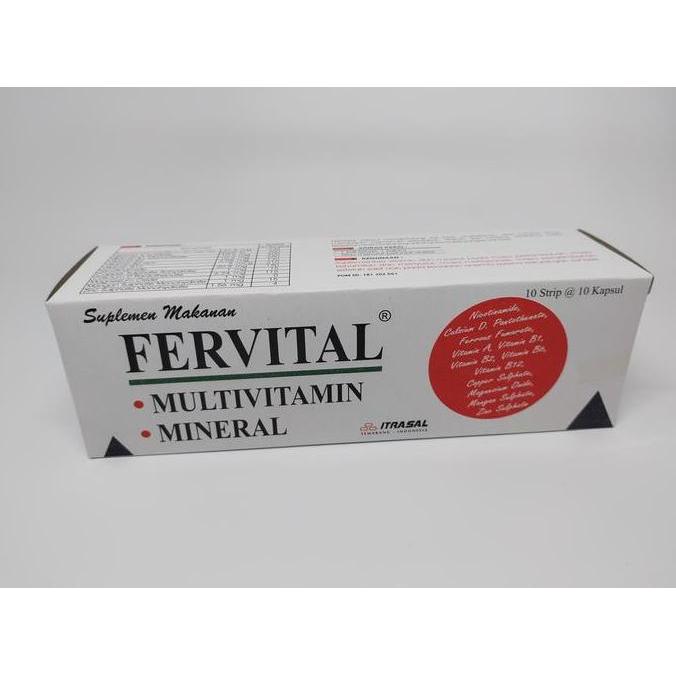 Fervital Multivitamin & Mineral, FERVITAL isi 100 Kapsul, Suplemen Vitamin & Mineral PT. Itrasal