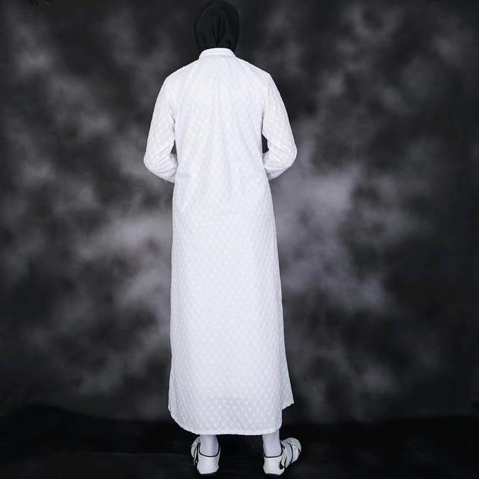 Gamis Putih Umroh Gamis Putih Manasik Haji Wanita Dress Muslim Katun Panjang Tangan