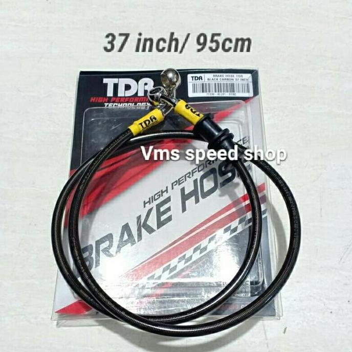 selang rem tdr black carbon 37 inch/selang rem tdr hitam carbon 95cm