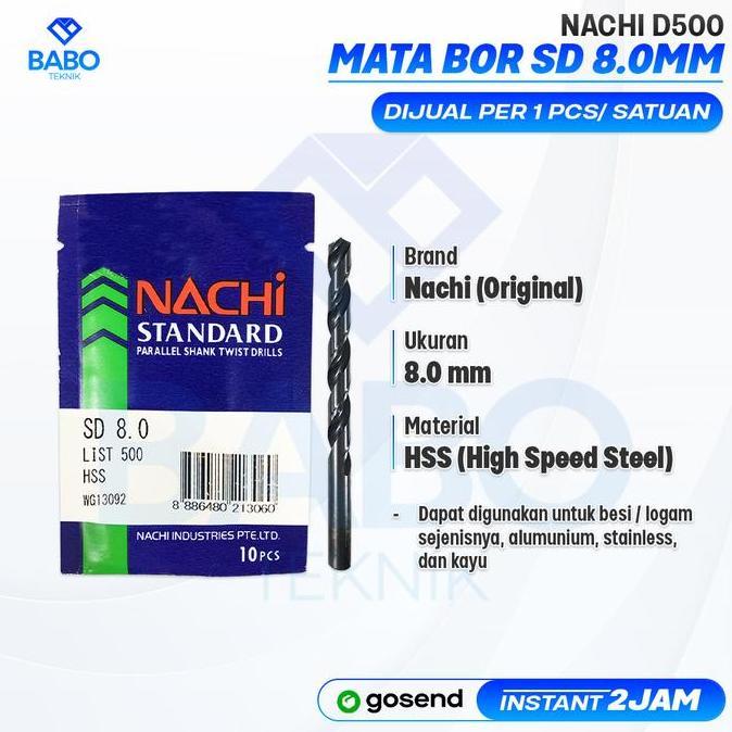 Mata bor besi 8.0mm nachi / mata bor besi nachi / mata bor 8mm murah