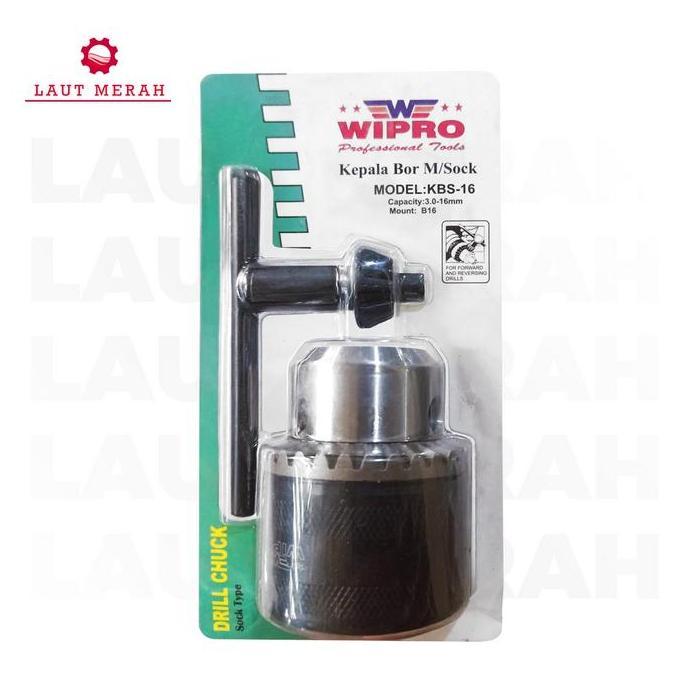 WIPRO KBS-16 Kepala Bor/Drill Chuck 16mm Sock B16 u/ Mesin Bor Duduk