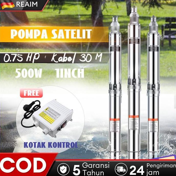 Promo| Realm Pompa Satelit 0.75Hp-500 Watt -Kabel Tersambung30M Pompa Air Sumur Dalam Pompa Air Sumu