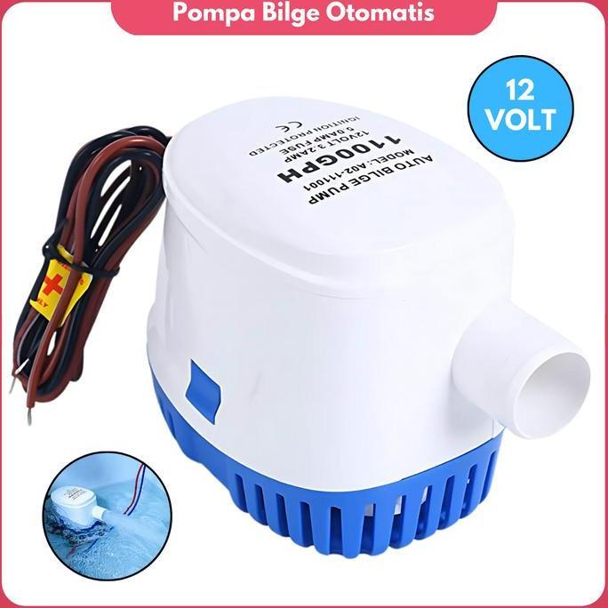 Promo| Pompa Kuras Kapal Pompa Bilge Otomatis 12V Pompa Sedot Air Laut Pompa Kuras Air Asin Pompa Ce