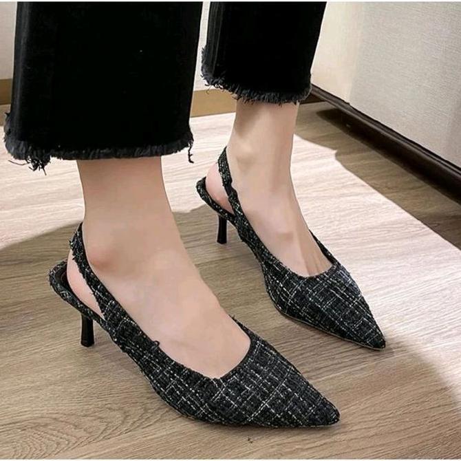 Berkualitas Dk Store Sandal Sepatu Wanita Heels Hitam Hak 5Cm Murah Elegan Wanita High Pesta Shoes K