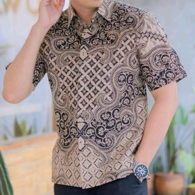Kemeja batik mewah pria terbaru lengan panjang pendek SATRIO LUHUR kemeja batik pria kekinian lapis 