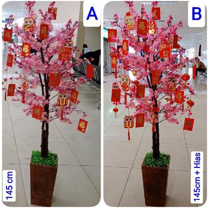 Pohon imlek meihua angpao mehwa besar 145 cm hiasan gantungan angpao LJ