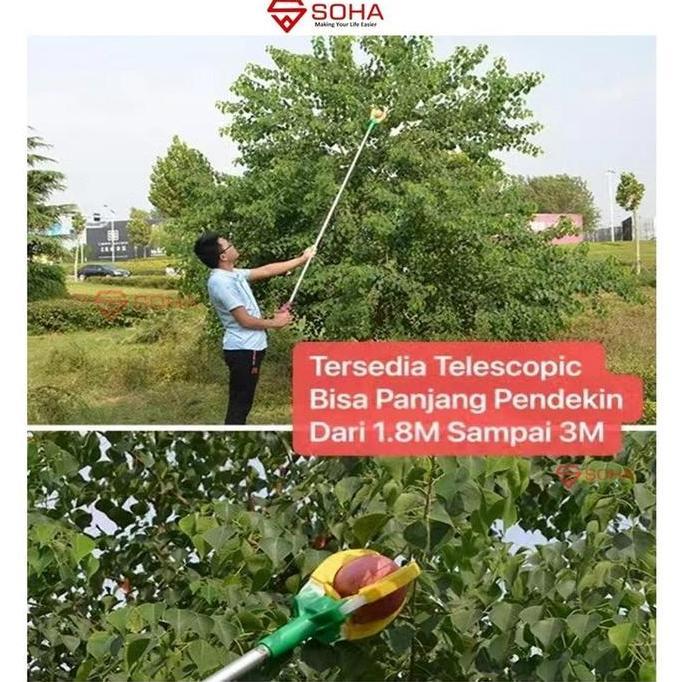 Pck-08 Tongkat Pemetik Buah Serbaguna Panen Petik Buah Jepit Barang Tongkat Ganti Lampu Bohlam terla