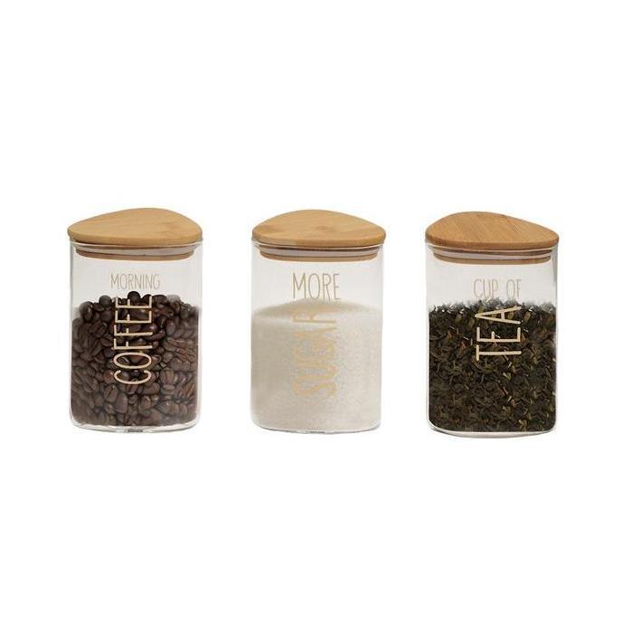 Promo Informa Set 3 Pcs Kanaya Stoples Kaca Toples Kopi Toples Gula Teh Tempat Bumbu Dapur Wadah Kop