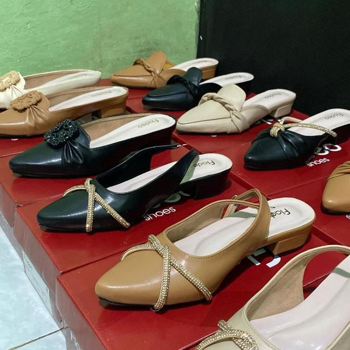 Sepatu slop bustong 3 cm fld Shoes Sendal terlaris