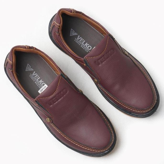Gratong Sepatu Slip On Kulit Pria Original Velko Flat Shoes Flat  Shoes Sepatu  Cowok