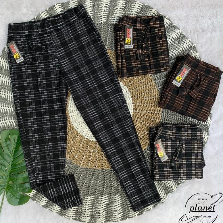 BEST SELLER CELANA PANJANG JUMBO WANITA CELANA KOTAK KOTAK CEWEK BIG SIZE TARTAN PANTS CEWEK MOTIF T