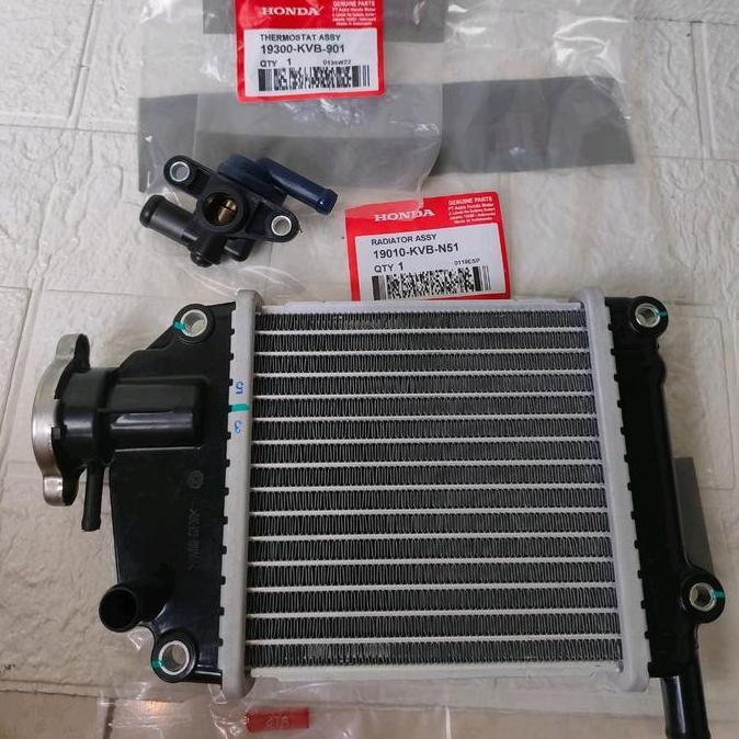Paket Radiator(KVB)+AirRadiator+Thermostat+Selang Buat motor Vario 110 Karbu, Vario Lama, Vario Karb
