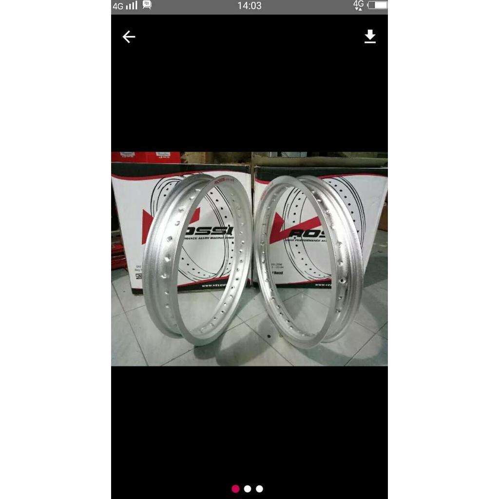 velg set merek rossi lebar 185 - 215 ring 17 warna silver jeruk