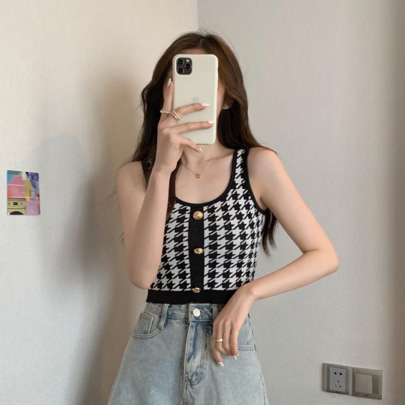 Tanktop Crop Rajut 100% (T134)/ Tank top CropKancing 3 Wanita Korean Model terbaru