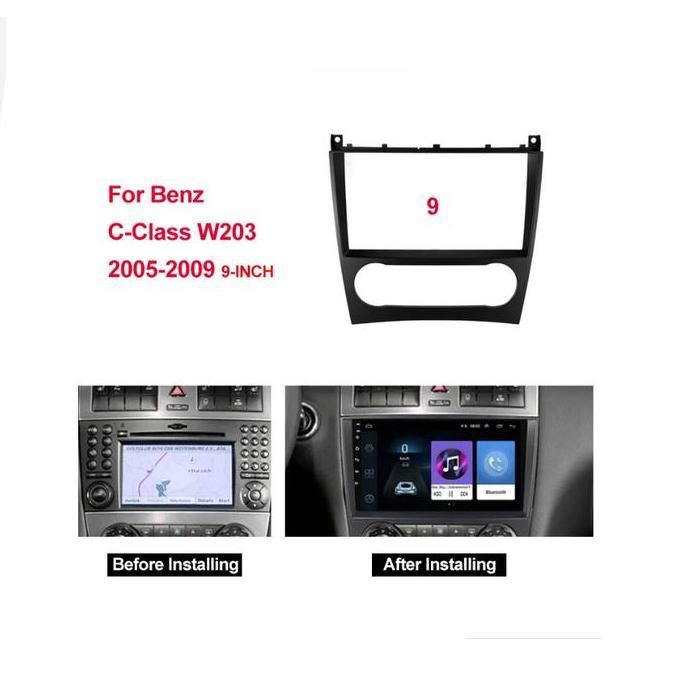 Frame Head Unit 9 Inch Mercedes Benz W203 Gl W209 2005 Asli