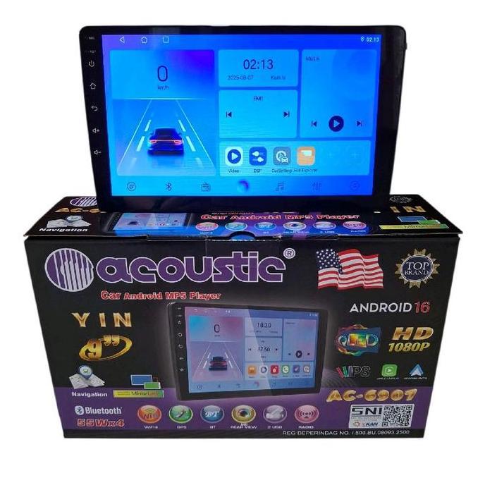 Head Unit Android 9 Inch Acoustic Ac-6907 Ram 4+64 Support Android Auto+Carplay Best Quality