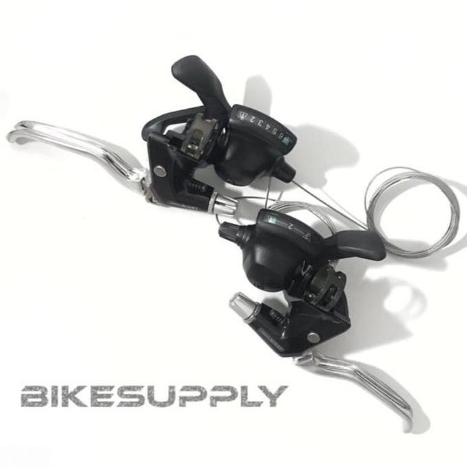 Promo Shifter + Brake Lever Sepeda Merk Shimano Alivio 3 x 7 Speed MC10 JAPAN - Barang Jadul / Vinta