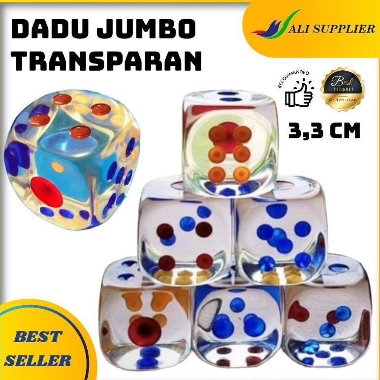 LARISS Dadu Jumbo Transparan / Dadu Mainan / Transparent Dice / Toy Dice / Mainan Dadu / Rare item /
