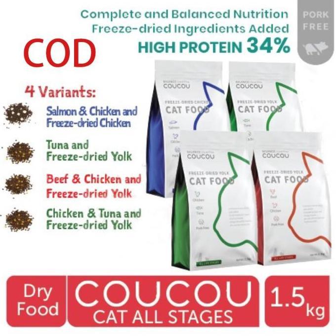 COUCOU makanan kucing murah snack kucing murah Super Premium Cat Food