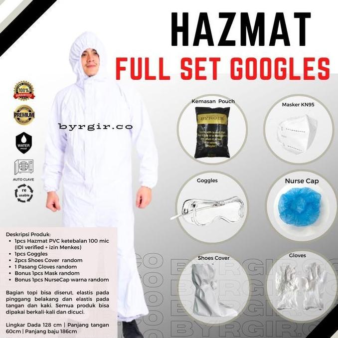 Medivix- Byrgir Hazmat Level 3 Lengkap Full Set Baju Apd Coverall Bisa Dicuci