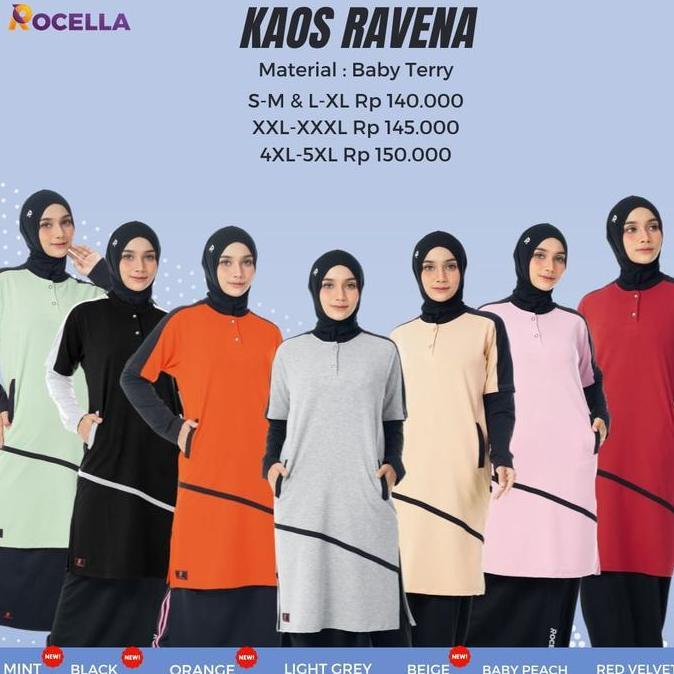 Baju Olahraga Muslimah Rocella Atasan Ravena Kaos Olahraga Muslimah Panjang Adem