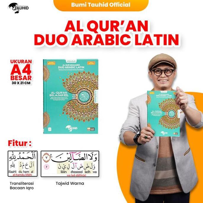 Termurah / Hot Sale Al QurAn Duo Arabic Latin A4 Mushaf Besar Transliterasi Dan Bacaan Iqro Untuk Pe