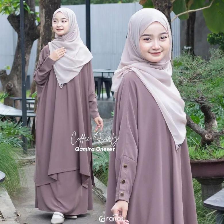 READY STOCK QAMIRA One Set Rok Anak Umur 7-15 Tahun Setelan Tunik Abaya Model Batwing SETELAN ROK Tu