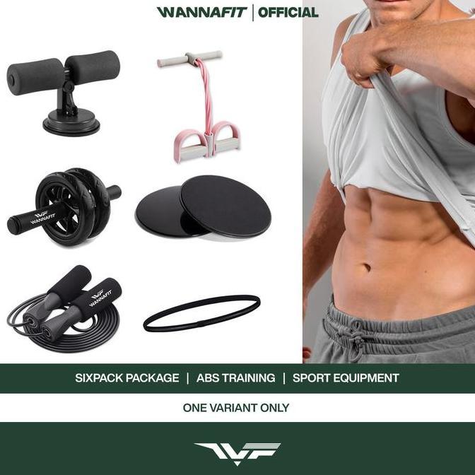 WANNAFIT Paket Sixpack | Latihan Otot Perut Abs Pria Wanita | Alat Olahraga Rumah