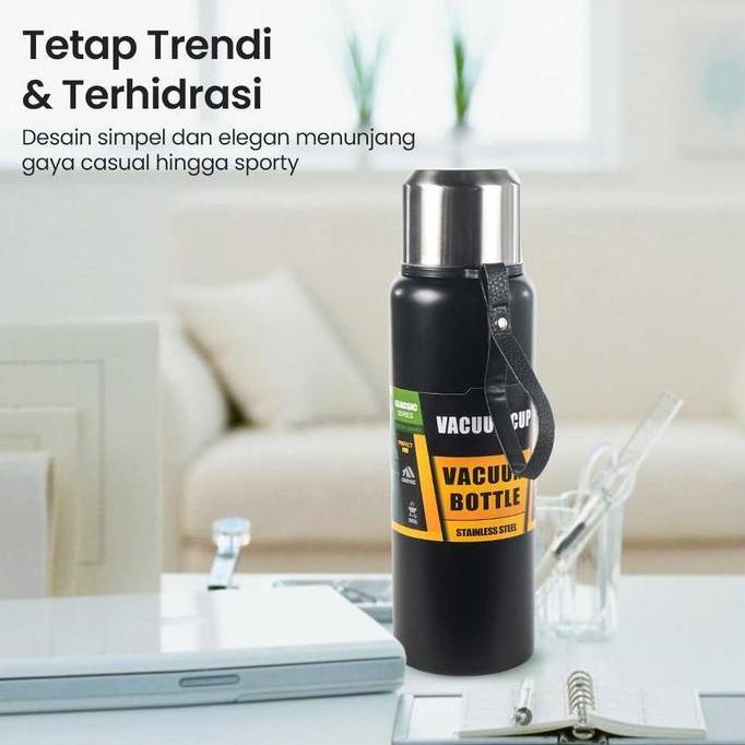 botol minum tumbler termos air panas vacuum stainless thermos 1 liter