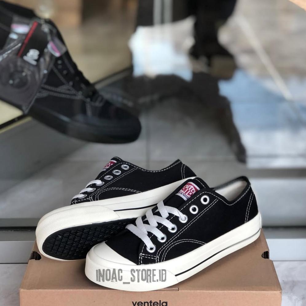BIG PROMO (BONUS KAOS KAKI)SEPATU VENTELA BESIC LOW BLACK NATURAL / SEPATU SNEAKERS PRIA WANITA / SE