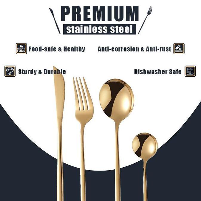 *****] Sendok Garpu Stainless Korea | Sendok Garpu Set Stainless | Gold Silver Rosegold Sendok Garpu