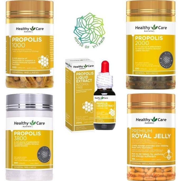 Vitbreak- Healthy Care Propolis 1000 2000Mg 2000 3800Mg 3800 Mg 200 Capsules Liquid / Royal Jelly Ka