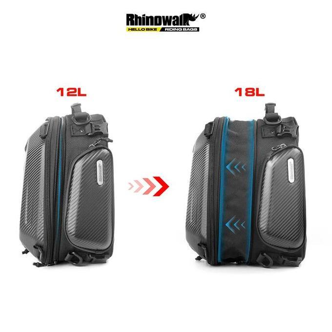 rizkashop99 - rhinowalk mtr4001 motorcycle pannier 12-18l tail bag -tas sepeda motor
